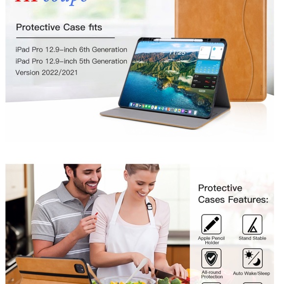 HFcoupe iPad Pro 12.9 Case,5th, 6th generation~iPad Pro 12.9 2021, 22, 23, 24 - Picture 9 of 15